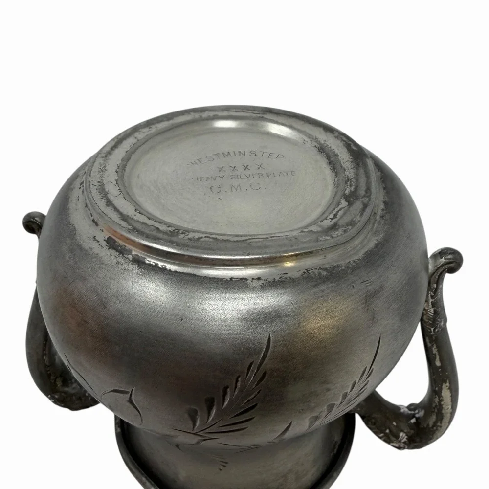 Westminster CMC B14 Heavy Silver Plate Teapot Sugar Bowl‎ Tarnished